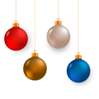 Noël Balle décoration collection réaliste style et différent Couleur élégant Noël des balles et ornements png