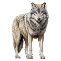 lobo aislado en transparente antecedentes . ai generado png