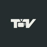 Vector tv minimal text logo design