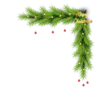 Noël coin décoration avec Noël balle, pin branche et neige fléchir png
