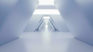 vide blanc tunnel avec futuriste style, 3d le rendu. video