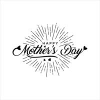 contento madres día saludo tarjeta. caligrafía inscripción. vector ilustración