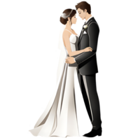 dessin animé mariage couple ai génératif png