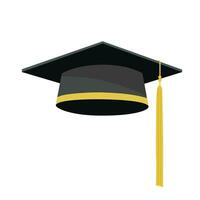 Graduation hat vector or graduation cap vector illustration. School concept. Flat vector in cartoon style.