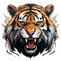 tijger hoofd mascotte geïsoleerd Aan transparant achtergrond, gemaakt met generatief ai png