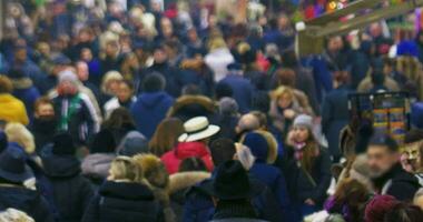 Motley crowd in the city street video