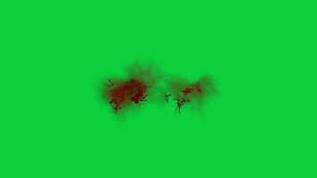 du sang éclabousser effet recouvrir animation sur vert écran Contexte video
