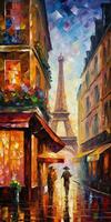 Futuristic Cityscape in NeoImpressionist Style photo