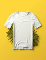 blanco blanco camiseta para Bosquejo diseño ai generativo foto