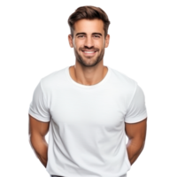 Beau affaires homme dans blanc T-shirt isolé png