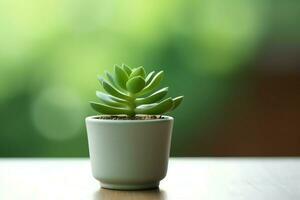 en conserva suculento planta gasteria o pequeño cactus con Copiar espacio. hogar jardinería y minimalista planta concepto por ai generado foto