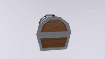 un 3d modelo de un de madera cofre video