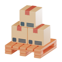 Pallet box logistics icon 3D render png