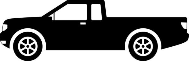 Pickup car icon vector. Countryside delivery car silhouette for icon, symbol and sign. Pickup car for transportation, shipment, delivery, package or transit vector
