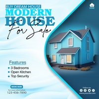 Real estate house property instagram post or square web banner template psd