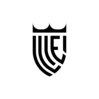 le corona proteger inicial lujo y real logo concepto vector