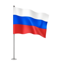 AI Generative waving Russian flag on transparent background PNG image