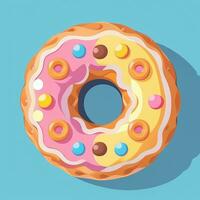 AI generated Donut Logo Avatar Clip Art Icon Sticker Decoration Simple Background photo
