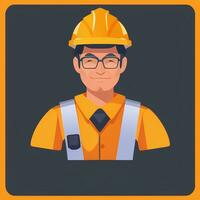 AI generated Engineer Avatar Icon Clip Art Sticker Decoration Simple Background photo