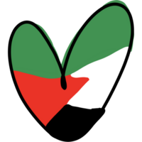 Palästina Flagge Symbol im das gestalten von Herz. speichern Palästina Konzept. beten zum Palästina. png