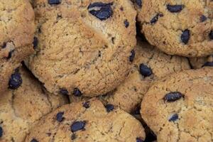 close-up of chocolate chip cookies photo
