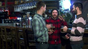 Friends drink beer at the pub video