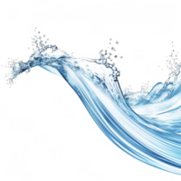 ai generado dinámica azul agua ola aislado en transparente antecedentes png