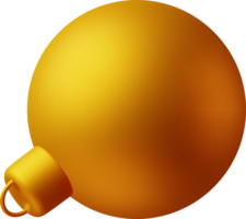 3d guld jul boll med gyllene klämma png