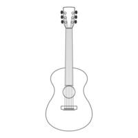 clásico acústico guitarra silueta. bosquejo, negro y blanco ilustración, vector