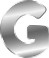 silver- alfabet brev g png