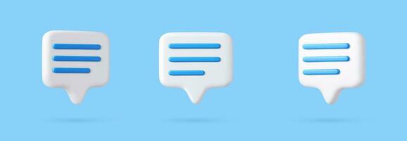 3d Blank white speech bubble pin vector