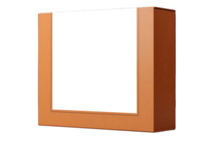 ai généré une marron boîte avec une blanc papier sur il png