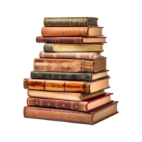 AI generated Books stacked isolated on transparent background png