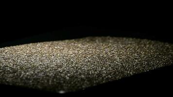 Chia seeds food rotating with a intimate light and black background video