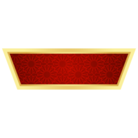 Red text box abstract islamic shape banner png