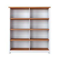 AI generated Bookcase. Scandinavian modern minimalist style. Transparent background, isolated image. png