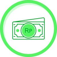 Indonesian rupiah Green mix Icon vector