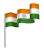Inde drapeau élément conception nationale indépendance journée bannière ruban png