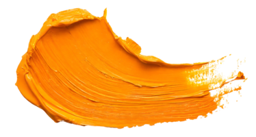 Yellow acrylic paint stroke and splash brush png