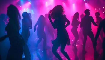 AI generated people dancing at night club party photo