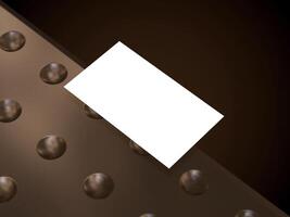 Business card mockup template on dark background photo