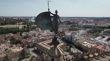 vlieg bovenstaand stad van sevilla, Spanje video