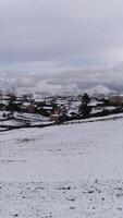 vertical vídeo do Nevado montanhas aéreo Visão video