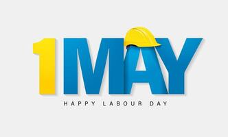 Happy Labour Day cute greeting card. Gift card design. 3D vector graphic.