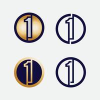 Number one logo and Vector Number design Stock Images Illustration