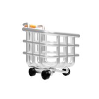 Online shopping cart icon concept. 3d rendering cart icon png