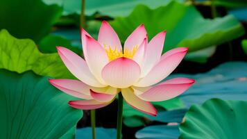ai generado aislado real loto flor pétalos crear un sereno blanco antecedentes foto
