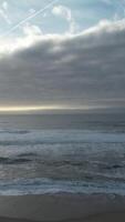 Vertical Video of Beach Sea Waves Aerial View