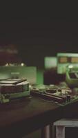 vertical format of vintage shot of obsolete technology video