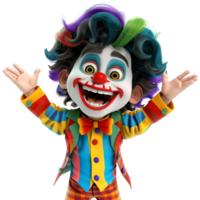 ai gerado 3d Renderização do uma desenho animado do engraçado palhaço homem em transparente fundo - ai gerado png